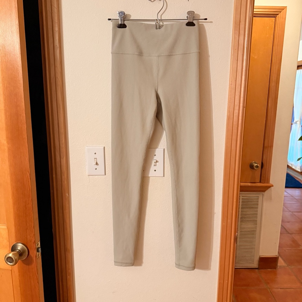 Athleta Light Mint Ribbed Leggings